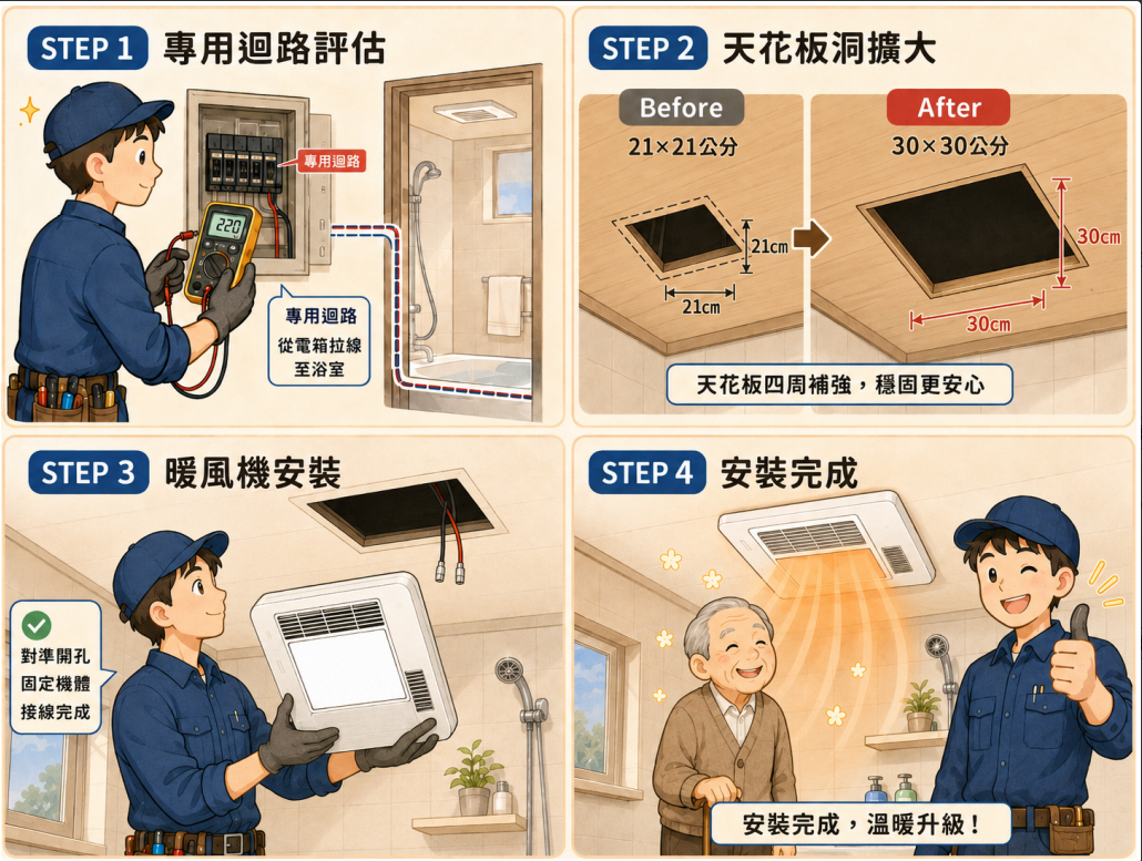 國際牌暖風機安裝步驟