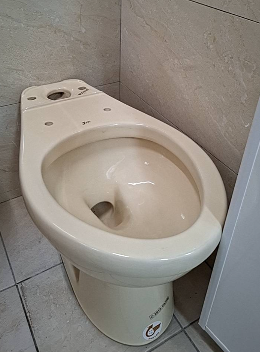 小馬桶撞到門的照片