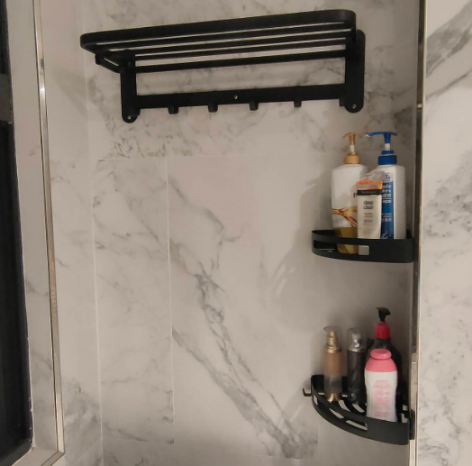 黑色不鏽鋼轉角置物架樣子